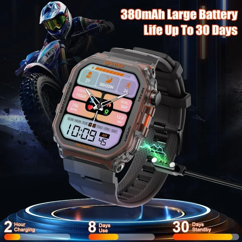 Smart Watches for Men - Military Smart Watch for Men, Fitness Watch Waterproof I